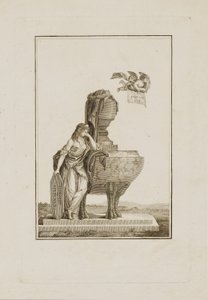 Mitologiczna postać opłakująca grób Ludwika XVI autorstwa Unidentified