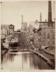 Nachylenie na Morris and Essex Canal, Newark, New Jersey, c. 1870. autorstwa Unidentified Photographer.