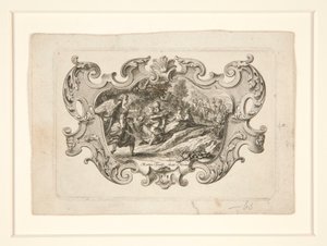 Anioł zbliża się do mężczyzny na dupie (scena biblijna) autorstwa Unknown