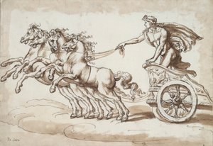 Apollo w rydwanie zaprzężonym w cztery konie autorstwa Unknown