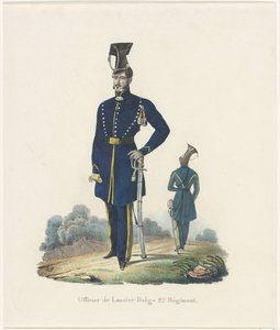 Smycz belgijska, 1830 Oficer 2 Pułku Ułanów Belgijskich (tytuł na obiekcie) autorstwa Unknown