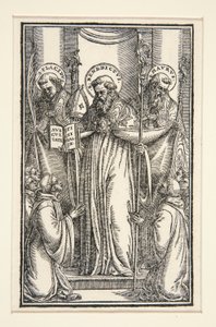 Ilustracja książkowa z trzema świętymi autorstwa Unknown