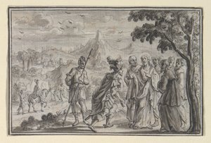 Centurion błaga Chrystusa (?) (Łk 7, Mt 8), jedna z czterech scen z Życia Chrystusa autorstwa Unknown