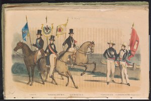 Stroje i sztandary gwardii honorowej Goes, Middelburg, Zierikzee i Vlissingen, 1840-1842 V. Grupa (tytuł na obiekcie) autorstwa Unknown
