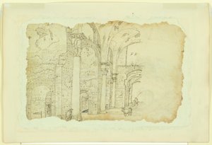 Ruiny Warunków Dioklecjana (recto); Inne spojrzenie na ten sam temat (verso) autorstwa Unknown
