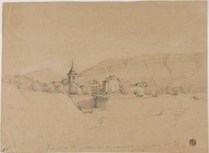 Kościół Saint-Gervais widziany z murów obronnych w Genewie autorstwa Unknown