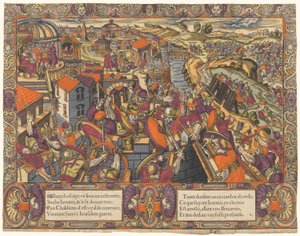 Historia Jeremiasza: Baruch pisze książkę pod Jeremiaszem, Chaldejczycy oblegają Jerozolimę, Jeremiasz zostaje umieszczony w rowie (Jeremiasz 36-38) autorstwa Unknown