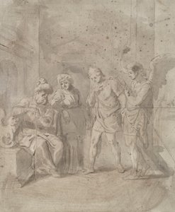Tobit i Anioł opuszczają rodziców autorstwa Unknown