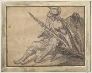 Dwóch żołnierzy siedzących autorstwa Unknown