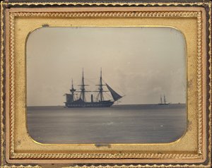 H.M.S. Dauntless w Anchor w Carlisle Bay, Barbados