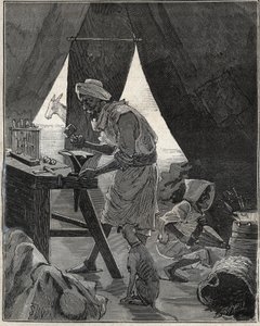 Jubiler kabylski w Algierii w XIX wieku. Grawer z 1885 roku w „Les arts et metiers illustres” Adolphe BITARD. autorstwa Unknown artist