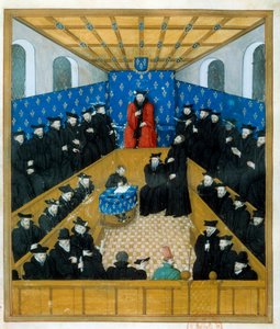 Sąd w XV wieku. Miniaturowy. Paryż, B N autorstwa Unknown artist