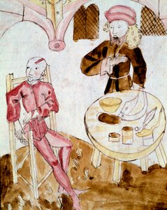 Lekarz odwiedzający pacjenta (miniaturowy autorstwa Unknown artist