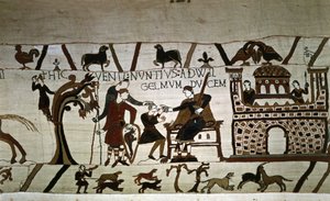 Posłaniec do księcia Guillaume (1027 - 1087) - gobelin z Bayeux, znany jako Haft królowej Matyldy autorstwa Unknown artist