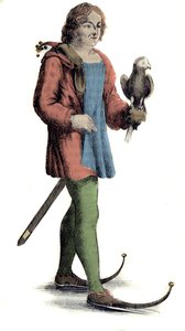 Mężczyzna w średnim wieku w butach do źrebaka. autorstwa Unknown artist