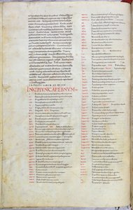 Strona z XI-wiecznej Biblii z incipitem rozdziału Księgi Liczb autorstwa Unknown artist