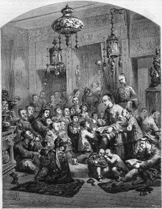 Szkoła w Chinach w 1858 roku. autorstwa Unknown artist