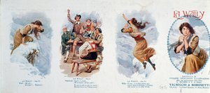 Seria winiet ilustrujących operę La Wally (litografia) autorstwa Unknown artist