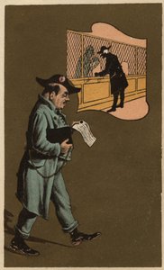 Inspektor podatkowy, chromolitografia anonimowa, k. XIX w. autorstwa Unknown artist