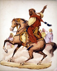 Abd El-Kader (1807 - 1883), arabski emir Algierii. Litografia XIX wieku. autorstwa Unknown artist