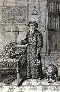 Adam Schall, astronom (1592-1666) w stroju mandaryńskim w obserwatorium w Pekinie, w „Chiny” Athanase Kircher (lub Athanasius Kircheri) autorstwa Unknown artist