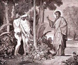 Adam i Ewa, Fac-simile z książki Louisa Veuillota „Jezus Chrystus” wydrukowany w Paryżu autorstwa Unknown artist