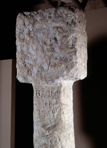 Sztuka afrykańska: fragment filaru opętania znanego jako Saint Augustine erige przez portugalskiego odkrywcę Diogo Cao (lub Diego Cam) w południowej Angoli. 1486. Lizbona, Narodowe Muzeum Sztuki Starożytnej autorstwa Unknown artist