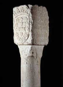 Sztuka afrykańska: fragment filaru opętania znanego jako Saint Augustine erige przez portugalskiego odkrywcę Diogo Cao (lub Diego Cam) w południowej Angoli. 1486. Lizbona, Narodowe Muzeum Sztuki Starożytnej autorstwa Unknown artist
