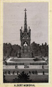 Albert Memorial, Londyn, Anglia. Chromolitografia z końca XIX wieku. autorstwa Unknown artist
