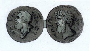 Alcée (w. 630 - w. 580 p.n.e.). Grecki poeta. Grawerowanie z początku XIX wieku. autorstwa Unknown artist