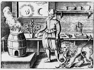 Alchimie - La flamamme - Grawerowanie z 1659 r. w „L
