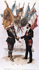Aleksander III przy podpisaniu francusko-rosyjskiej umowy handlowej (Kronsztad 1891 - Tulon 1893), kolekcja Bianchetti autorstwa Unknown artist