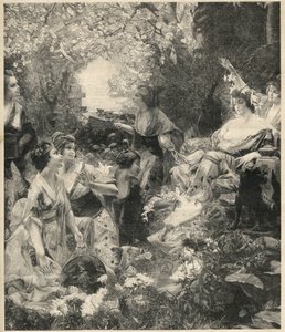 Amaterasu bogini słońca (bogini słońca) grawer Paul Francois Quinsac (1858-1929) - Grawerowanie z 1899 roku autorstwa Unknown artist
