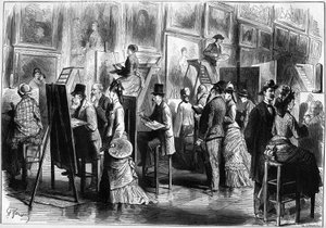 Malarze amatorzy w Musee du Louvre autorstwa Unknown artist