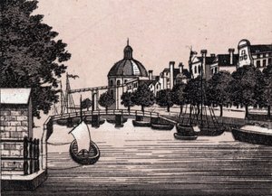 Amsterdam, Holandia: widok na kanał Singel. w „” Świat ilustruje 168 odsłon”” Niedatowany (koniec XIX wieku) autorstwa Unknown artist