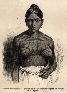 Hinduska Mondurucu (lub Mundurucu), plemię stanu Para, w rejonie rzeki Tapajos autorstwa Unknown artist