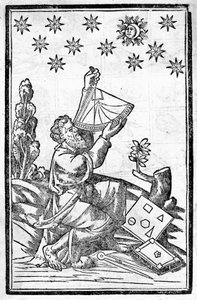 Astrolog mierzy wysokość podczas zaćmienia księżyca. autorstwa Unknown artist
