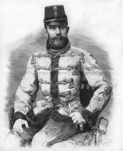 Arcyksiążę Rudolf Habsburg (1858-1889), książę koronny Austrii. Rycina z 1889 roku. autorstwa Unknown artist