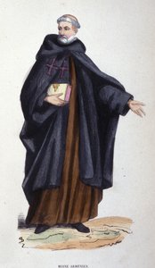 Mnich ormiański. Rycina z albumu na zakony, Paryż autorstwa Unknown artist