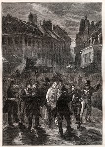 Ataki na Ludwika Filipa I - Le conspiracy de la rue des Prouvaires - 1 lutego autorstwa Unknown artist