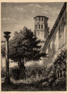 Klasztor augustianów (Toulouse) - Le cloitre des Augustins à Toulouse - grawerowanie w „” PATRIE” - PINTUREQUIREQUE OPIS FRANCJI W 6 TOMACH WG LUCIENA HUARDA - koniec XIX wieku autorstwa Unknown artist