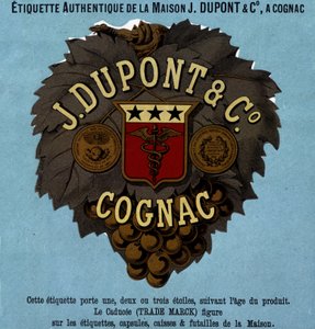 Autentyczna etykieta J. Dupont & C¡, Cognac. wydanie z 1882 r. autorstwa Unknown artist