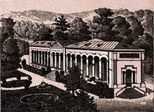 Baden Baden (Baden-Baden), Niemcy: widok na kolumnadę. w „Świat ilustruje 168 poglądów”” Bez daty (koniec XIX wieku) autorstwa Unknown artist