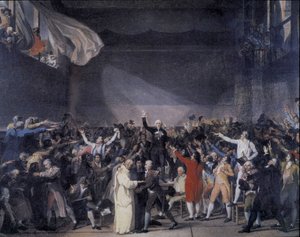 Bailly przeczytał tekst Przysięgi Jeu de Paume 20 czerwca autorstwa Unknown artist