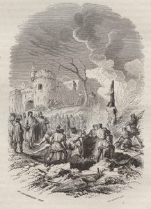 Baldwin V, hrabia Flandrii (1012-1067) przywracający policję w swoich stanach - Rycina 1868 w „Historii Belgii od czasów prymitywnych do końca panowania Leopolda I” autorstwa Theodore Juste (1818-1888) - Szeregowy kolekcja autorstwa Unknown artist