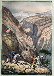 Bitwa pod Teniah of Mouzaìa, na przełęczy Mount Atlas między wojskami francuskimi a arabskim ruchem oporu autorstwa Unknown artist