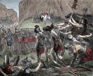 Bitwa o widły Caudine - Bitwa o widły Caudine (Furculae Caudinae) - 321 p.n.e. między Rzymianami a Samnitami podczas drugiej wojny samnickiej autorstwa Unknown artist