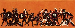 Bitwa Greków i Trojan (Wojna trojańska) 1808-1810 (obraz) autorstwa Unknown artist