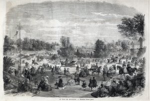 Piękne dni w Lasku Bulońskim w Paryżu. Grawerowanie w „Wspaniałym Wszechświecie” autorstwa Unknown artist