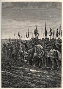 Przed bitwą pod Agincourt - Wojna 100 lat: Bitwa pod Azincourt (Pas-de-Calais) 25 października autorstwa Unknown artist